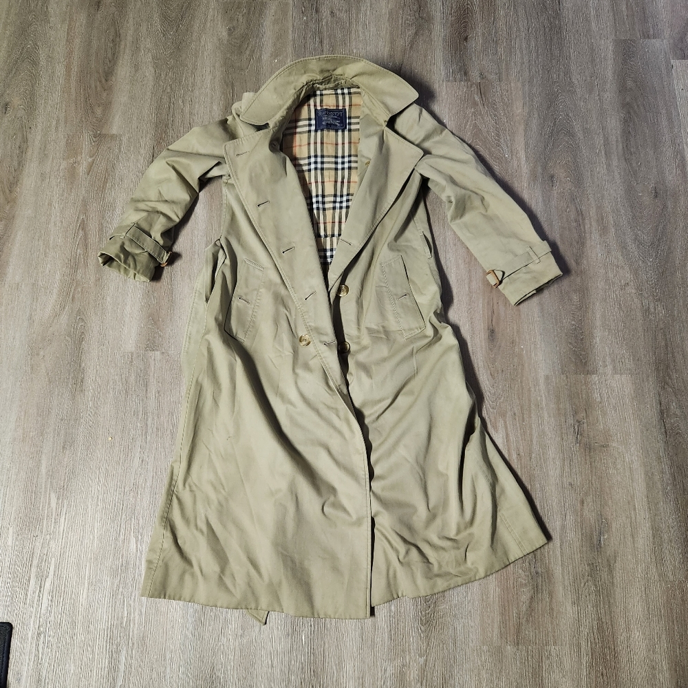 Vintage Burberry's Tan long trench coat
